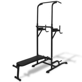 Power Tower strength training machine with abdominal bench by vidaXL, Weight lifting machines - Ref: Foro24-91191, Price: 188...