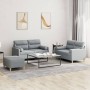 Sofa set with cushions 3 pieces light gray fabric by , Sofas - Ref: Foro24-3201592, Price: 516,31 €, Discount: %