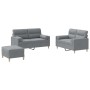 Sofa set with cushions 3 pieces light gray fabric by , Sofas - Ref: Foro24-3201592, Price: 516,31 €, Discount: %