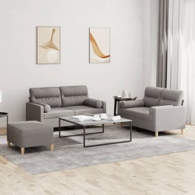 Sofagarnitur mit Kissen, 3-teilig, taupegrauer Stoff von , Sofas - Ref: Foro24-3201599, Preis: 568,99 €, Rabatt: %