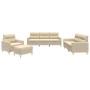 Sofa set with cushions 4 pieces cream fabric by , Sofas - Ref: Foro24-3201546, Price: 739,32 €, Discount: %