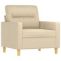 Sofa set with cushions 4 pieces cream fabric by , Sofas - Ref: Foro24-3201546, Price: 739,32 €, Discount: %