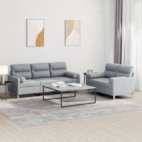 Sofagarnitur mit Kissen 2-teilig aus hellgrauem Stoff von , Sofas - Ref: Foro24-3201616, Preis: 571,43 €, Rabatt: %