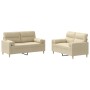 Sofa set with cushions 2 pieces cream fabric by , Sofas - Ref: Foro24-3201586, Price: 495,99 €, Discount: %