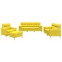 Sofa set with cushions 4 pieces light yellow fabric by , Sofas - Ref: Foro24-3201565, Price: 725,49 €, Discount: %