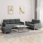 Sofa set with cushions 3 pieces dark gray fabric by , Sofas - Ref: Foro24-3201609, Price: 608,52 €, Discount: %