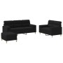 Sofa set with cushions 3 pieces black fabric by , Sofas - Ref: Foro24-3201628, Price: 620,56 €, Discount: %