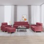 Sofa set with cushions 4 pieces red fabric by , Sofas - Ref: Foro24-3201550, Price: 731,92 €, Discount: %