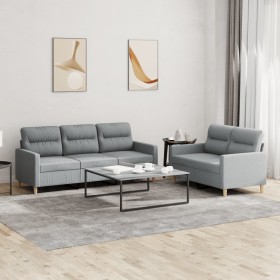 Sofagarnitur mit Kissen 2-teilig aus hellgrauem Stoff von , Sofas - Ref: Foro24-3201600, Preis: 549,44 €, Rabatt: %