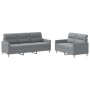 Sofagarnitur mit Kissen 2-teilig aus hellgrauem Stoff von , Sofas - Ref: Foro24-3201600, Preis: 552,73 €, Rabatt: %