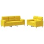 Sofa set with cushions 2 pieces light yellow fabric by , Sofas - Ref: Foro24-3201621, Price: 517,46 €, Discount: %