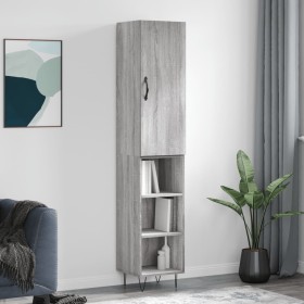 Tall Sonoma gray plywood sideboard 34.5x34x180 cm by , Sideboards - Ref: Foro24-3199015, Price: 83,47 €, Discount: %