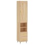 Aparador de madera contrachapada roble Sonoma 34,5x34x180 cm de , Aparadores - Ref: Foro24-3200244, Precio: 99,99 €, Descuent...