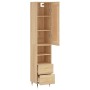 Aparador de madera contrachapada roble Sonoma 34,5x34x180 cm de , Aparadores - Ref: Foro24-3200244, Precio: 99,99 €, Descuent...