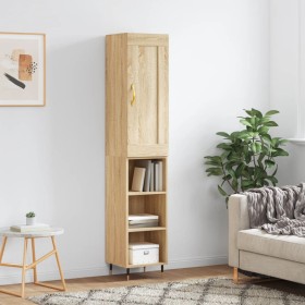 Oak Sonoma plywood sideboard 34.5x34x180 cm by , Sideboards - Ref: Foro24-3200308, Price: 83,26 €, Discount: %