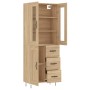 Aparador alto madera contrachapada color roble 69,5x34x180 cm de , Aparadores - Ref: Foro24-3198692, Precio: 169,99 €, Descue...