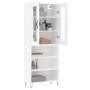 Aparador alto madera contrachapada blanco brillo 69,5x34x180 cm de , Aparadores - Ref: Foro24-3198755, Precio: 147,99 €, Desc...