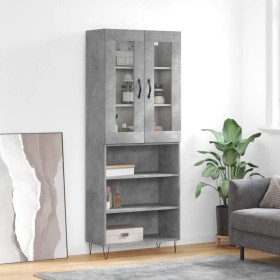 Concrete gray plywood tall sideboard 69.5x34x180 cm by , Sideboards - Ref: Foro24-3198757, Price: 133,99 €, Discount: %