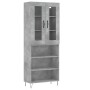 Concrete gray plywood tall sideboard 69.5x34x180 cm by , Sideboards - Ref: Foro24-3198757, Price: 133,99 €, Discount: %