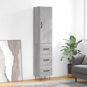 Aparador alto madera contrachapada gris Sonoma 34,5x34x180 cm de , Aparadores - Ref: Foro24-3198887, Precio: 104,44 €, Descue...