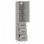 Aparador alto madera contrachapada gris Sonoma 34,5x34x180 cm de , Aparadores - Ref: Foro24-3198887, Precio: 104,44 €, Descue...