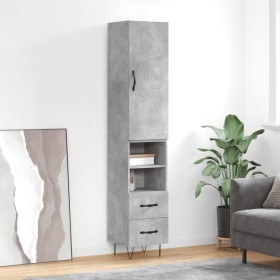 Concrete gray plywood sideboard 34.5x34x180 cm by , Sideboards - Ref: Foro24-3198949, Price: 101,33 €, Discount: %