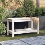 Gartenbank aus massivem weißem Kiefernholz 82,5x35x45 cm von , Gartenbänke - Ref: Foro24-832378, Preis: 80,99 €, Rabatt: %