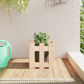 Planter with fence design solid pine wood 30x30x30 cm by , Pots and planters - Ref: Foro24-832442, Price: 18,16 €, Discount: %