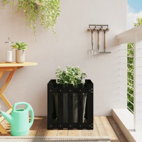 Fence design planter solid black pine wood 50x50x50 cm by , Pots and planters - Ref: Foro24-832454, Price: 40,70 €, Discount: %