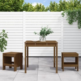 Garden table and chairs 3 pcs solid honey brown pine wood by , Garden sets - Ref: Foro24-3157706, Price: 166,99 €, Discount: %