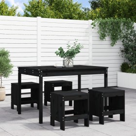 Garden dining set 5 pieces solid black pine wood by , Garden sets - Ref: Foro24-3157719, Price: 268,99 €, Discount: %