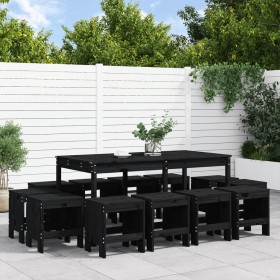 Garden dining set 13 pieces solid black pine wood by , Garden sets - Ref: Foro24-3157725, Price: 625,99 €, Discount: %