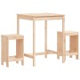 3-piece solid pine wood table and high stools set by , Garden sets - Ref: Foro24-3157733, Price: 176,89 €, Discount: %