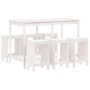 7-piece white pine wood garden table and high stools set by , Garden sets - Ref: Foro24-3157752, Price: 485,08 €, Discount: %