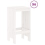 7-piece white pine wood garden table and high stools set by , Garden sets - Ref: Foro24-3157752, Price: 485,08 €, Discount: %