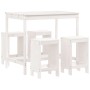 5-piece white pine wood garden table and high stools set by , Garden sets - Ref: Foro24-3157746, Price: 334,36 €, Discount: %