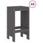 Garden table and high stools 9 pieces solid gray pine wood by , Garden sets - Ref: Foro24-3157759, Price: 622,34 €, Discount: %