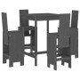 5-piece gray pine wood garden table and high stools set by , Garden sets - Ref: Foro24-3157771, Price: 370,83 €, Discount: %