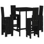 5-piece black pine wood garden table and high stools set by , Garden sets - Ref: Foro24-3157773, Price: 377,68 €, Discount: %