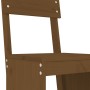 Garden table and 5-piece high stools set made of brown honey pine wood. by , Garden sets - Ref: Foro24-3157802, Price: 351,63...