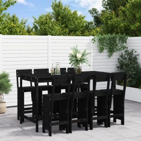 Garden table and high stools 9 pcs solid black pine wood by , Garden sets - Ref: Foro24-3157821, Price: 701,76 €, Discount: %