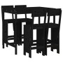 5-piece black pine wood garden table and high stools set by , Garden sets - Ref: Foro24-3157809, Price: 372,99 €, Discount: %