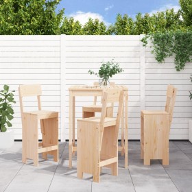 Garden table and high stools set 5 pieces solid pine wood by , Garden sets - Ref: Foro24-3157799, Price: 304,99 €, Discount: %