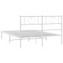 Estructura de cama de metal con cabecero blanca 150x200 cm de , Camas y somieres - Ref: Foro24-355514, Precio: 96,56 €, Descu...