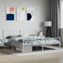 Metal bed frame with headboard and footboard white 183x213 cm by , Beds and slatted bases - Ref: Foro24-355535, Price: 126,59...