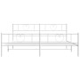 Metal bed frame with headboard and footboard white 183x213 cm by , Beds and slatted bases - Ref: Foro24-355535, Price: 126,59...