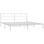 Metal bed frame with white headboard 180x200 cm by , Beds and slatted bases - Ref: Foro24-355516, Price: 112,99 €, Discount: %