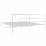 Metal bed frame with white headboard 180x200 cm by , Beds and slatted bases - Ref: Foro24-355516, Price: 112,99 €, Discount: %