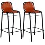 Kitchen bar stools 2 units genuine leather by vidaXL, Kitchen stools - Ref: Foro24-244248, Price: 290,50 €, Discount: %