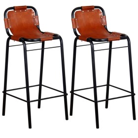 Kitchen bar stools 2 units genuine leather by vidaXL, Kitchen stools - Ref: Foro24-244248, Price: 290,50 €, Discount: %